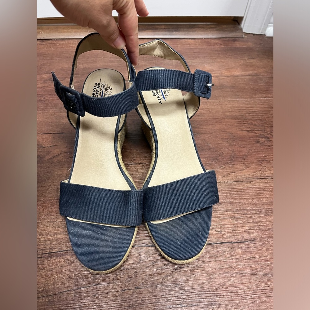Life Stride Velocity Memory Foam Size 10 Espadrille Wedge Sandals